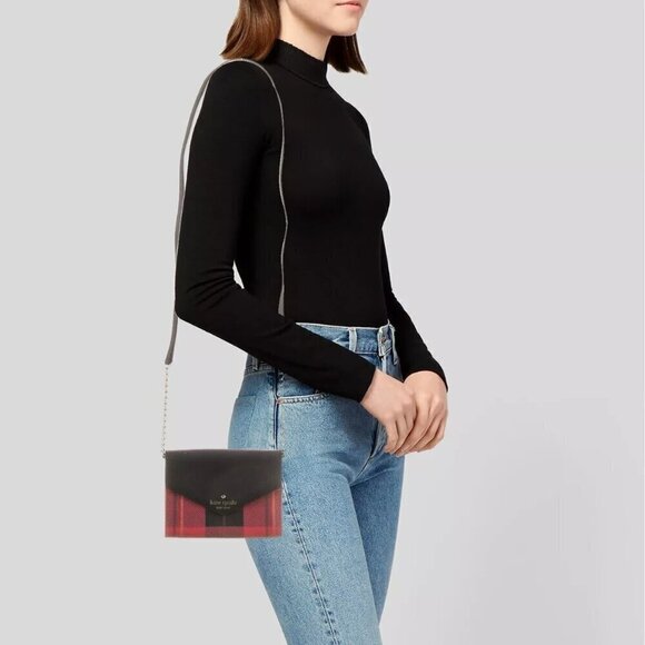 LADIES Kate Spade New York Fairmount Square Monday Cross-Body Bag Red/Black - Picture 2 of 10